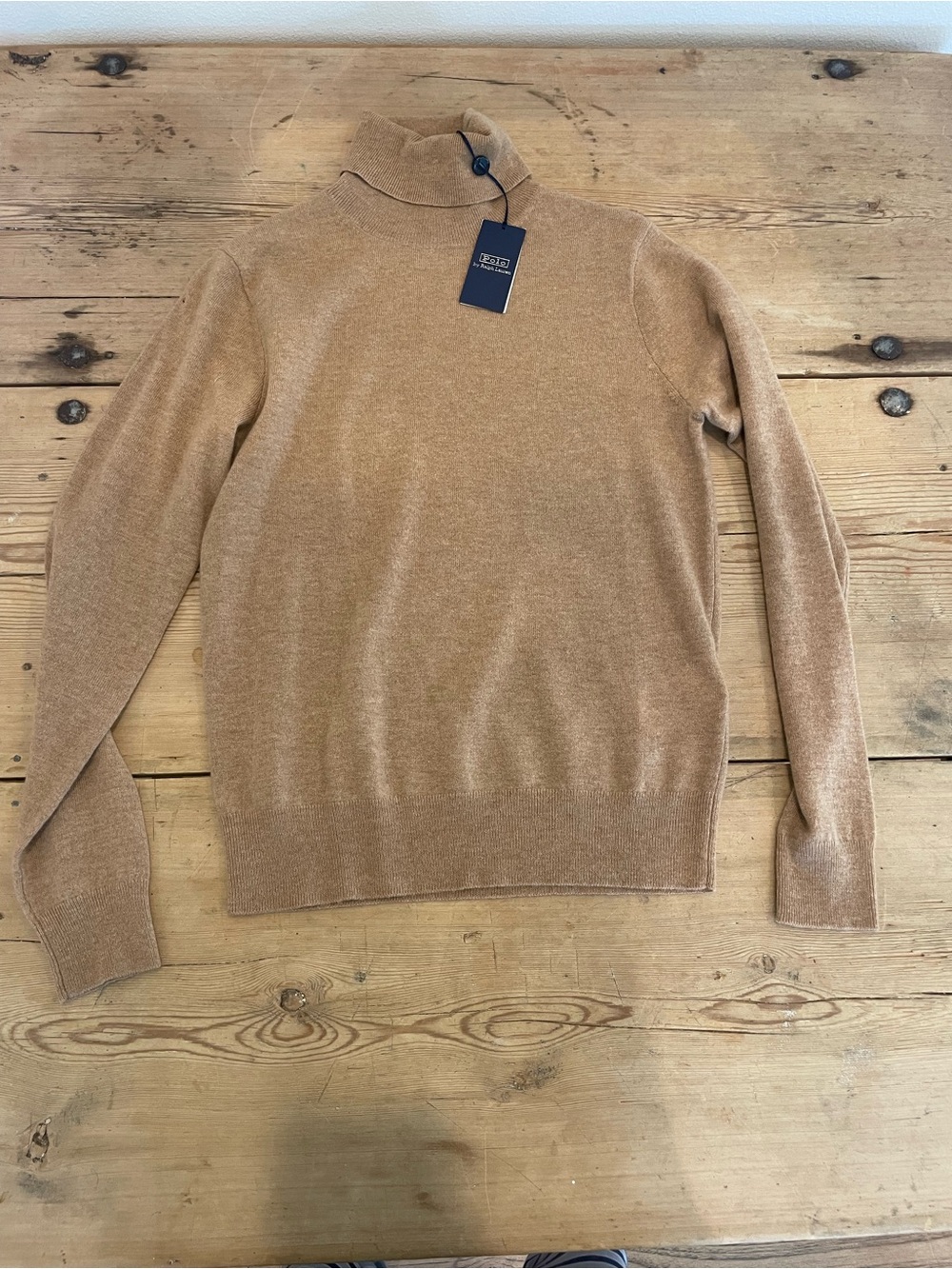 Polo Ralph Lauren Cashmere Turtleneck Camel Medium NWT - Picture 2 of 6